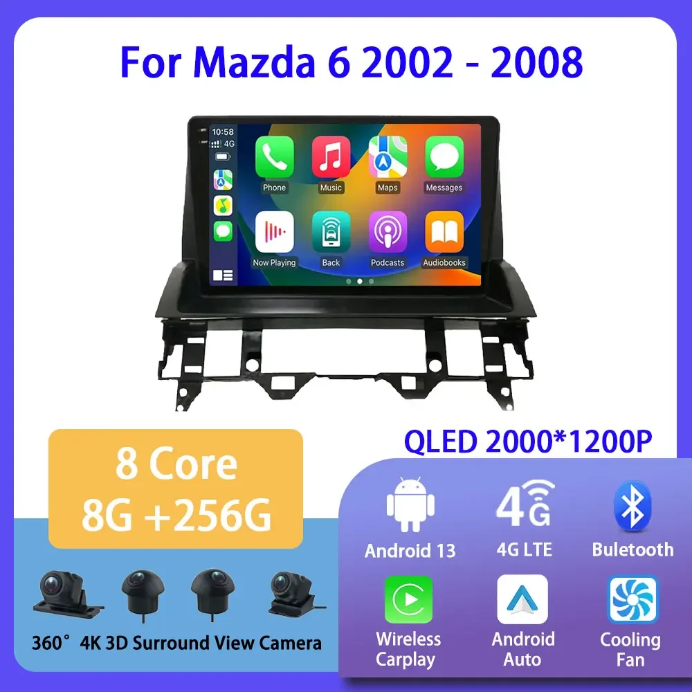 Android 13 For Mazda 6 2002 - 2008 Car Radio Multimedia Video Player Navigation For Android Auto Carplay Wifi GPS Stereo
Android 13 For Mazda 6 2002 - 2008 Car Radio Multimedia Video Player Navigation For Android Auto Carplay Wifi GPS Stereo