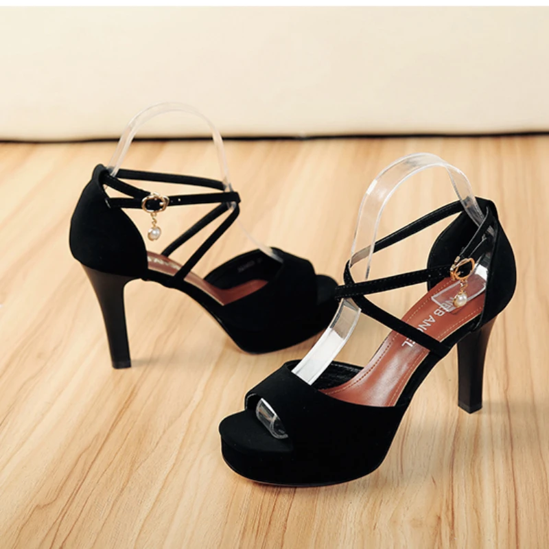BCEBYL Summer New Casual Fashion Stiletto Heel Open Toe Buckle Solid Color Comfortable Sexy Banquet Women's Shoes 38 S847fa05bde12465eb3d485d2761a214ez
