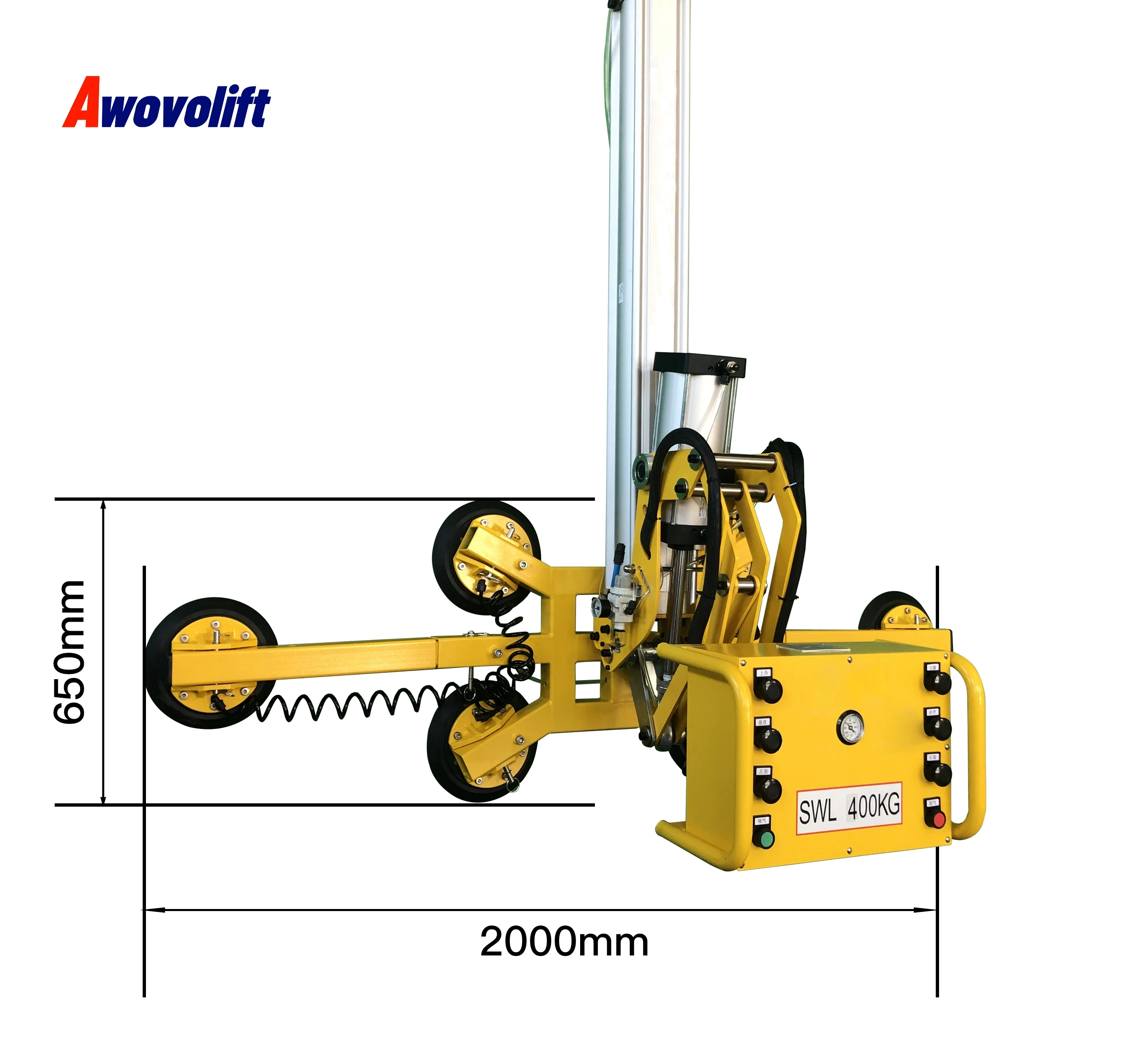 

Awovolift Compressed Air Powered Suction Lifter Suction Cup Vacuum Lifter Pneumatic Crane For Glass Auto Tilt And Auto Rotation