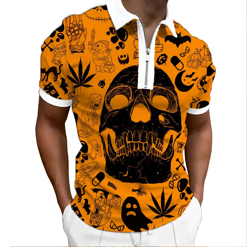 2022 Summer New Men's Lapel Polo Shirt Fashion Zipper Short Sleeve Yellow Anime Skull Pattern 3D Printing Street Style Top
2022 Summer New Men's Lapel Polo Shirt Fashion Zipper Short Sleeve Yellow Anime Skull Pattern 3D Printing Street Style Top