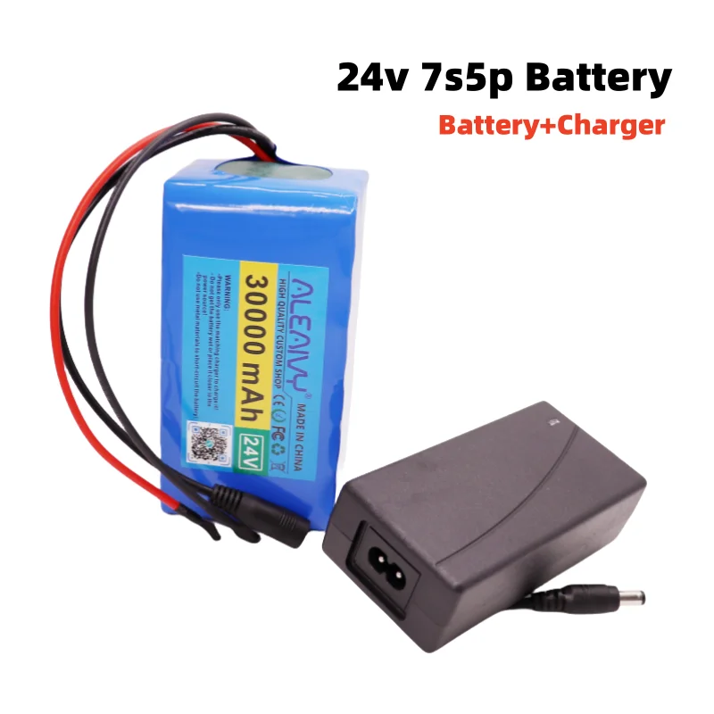 New 24V 30Ah 7S5P 18650 lithium-ion battery pack 29.4V 30000mAh electric walking tool rechargeable battery+2A charger
New 24V 30Ah 7S5P 18650 lithium-ion battery pack 29.4V 30000mAh electric walking tool rechargeable battery+2A charger