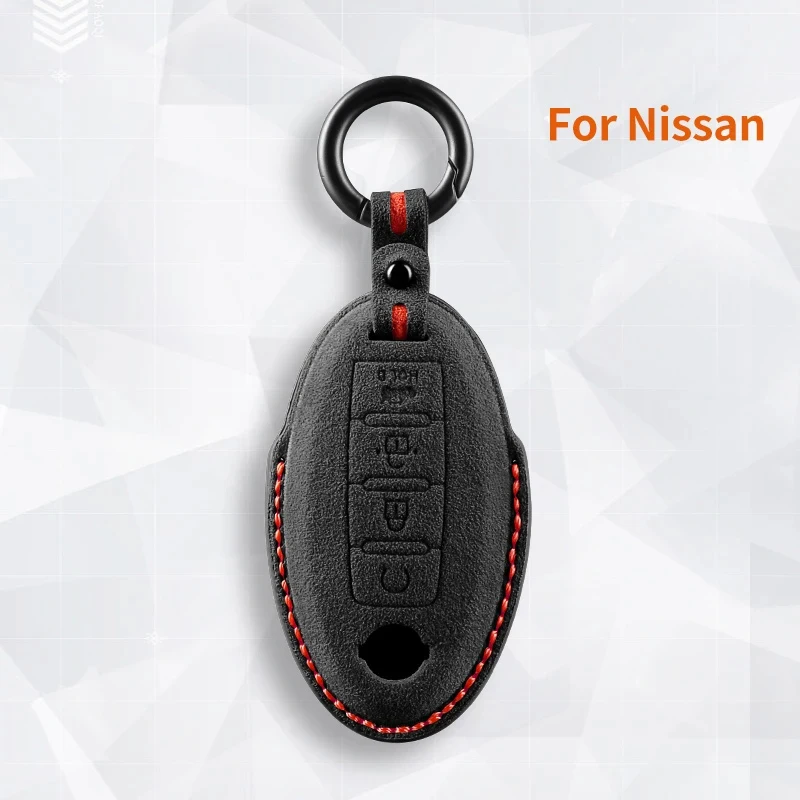 

Car Key Case Cover Shell Keychain for Nissan Qashqai Juke J10 J11 X-Trail T32 T31 Kick Tiida Pathfinder for Nissan Suede Key Fob