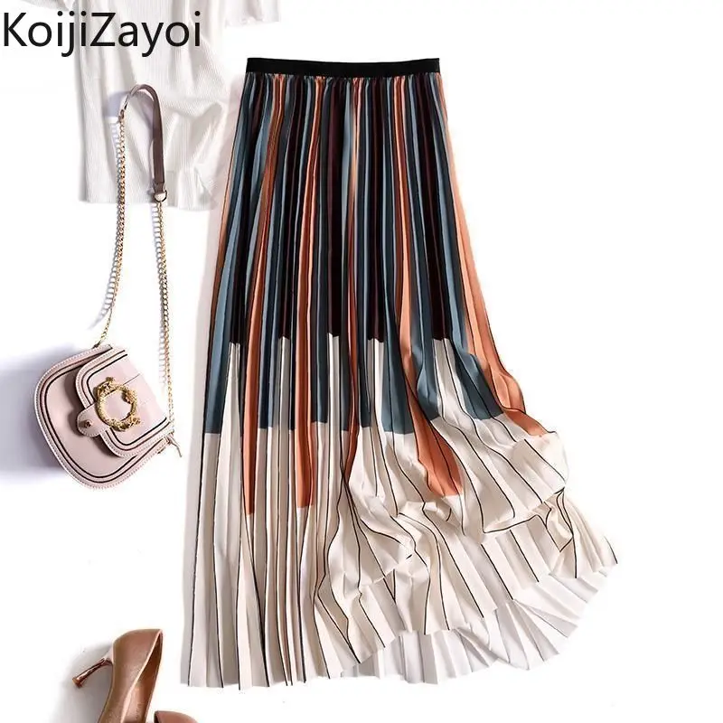 Koijizayoi Vintage Women High Waist Maxi Skirt Office Lady Chic Fashion Spring Summer 2022 New Strip Skirts Loose Faldas Bottom
Koijizayoi Vintage Women High Waist Maxi Skirt Office Lady Chic Fashion Spring Summer 2022 New Strip Skirts Loose Faldas Bottom