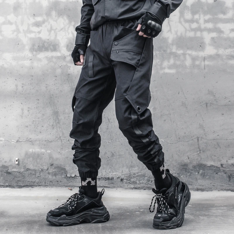 

Fashionable Men's High Street Multi Pocket Casual Pants Diablo Samurai Functional Pants Personalized Stitching Legged Overalls