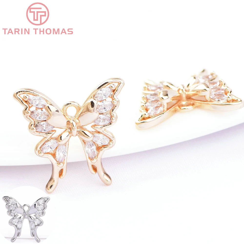 (6571) 4PCS 16x15.5MM 24K Gold Color Brass with Zircon Butterfly Charms Pendants High Quality Jewelry Making Findings Wholesale
(6571) 4PCS 16x15.5MM 24K Gold Color Brass with Zircon Butterfly Charms Pendants High Quality Jewelry Making Findings Wholesale