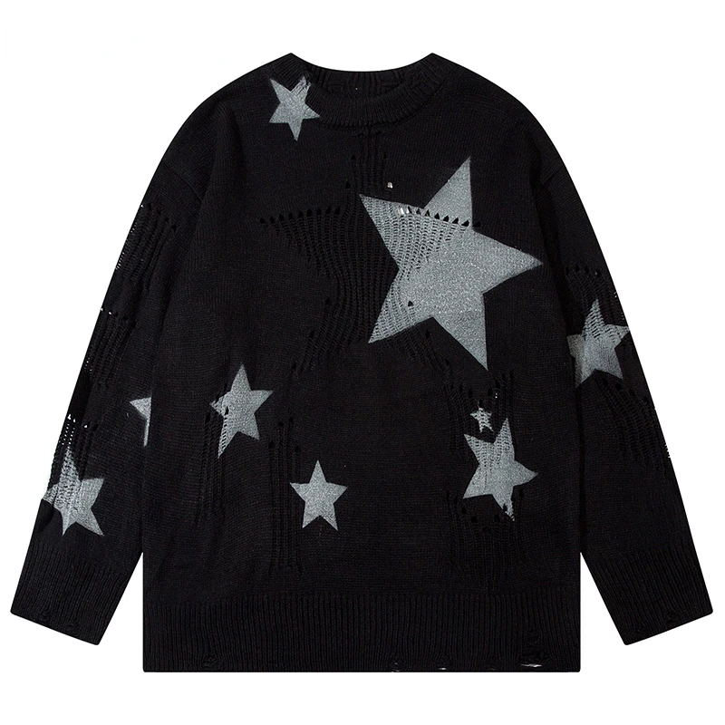 Autumn Men Knitted Jumper Sweaters Hip Hop Star Ripped Hole Knitwear Streetwear Harajuku Fashion Casual Pullover Knit Clothing
Autumn Men Knitted Jumper Sweaters Hip Hop Star Ripped Hole Knitwear Streetwear Harajuku Fashion Casual Pullover Knit Clothing