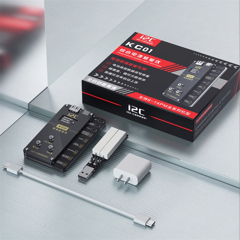 I2C KC01 Battery Repair Programmer Fast Charge Function Modification Error Health Warnning For iPhone 6-14Pro Max Repair Tools
I2C KC01 Battery Repair Programmer Fast Charge Function Modification Error Health Warnning For iPhone 6-14Pro Max Repair Tools