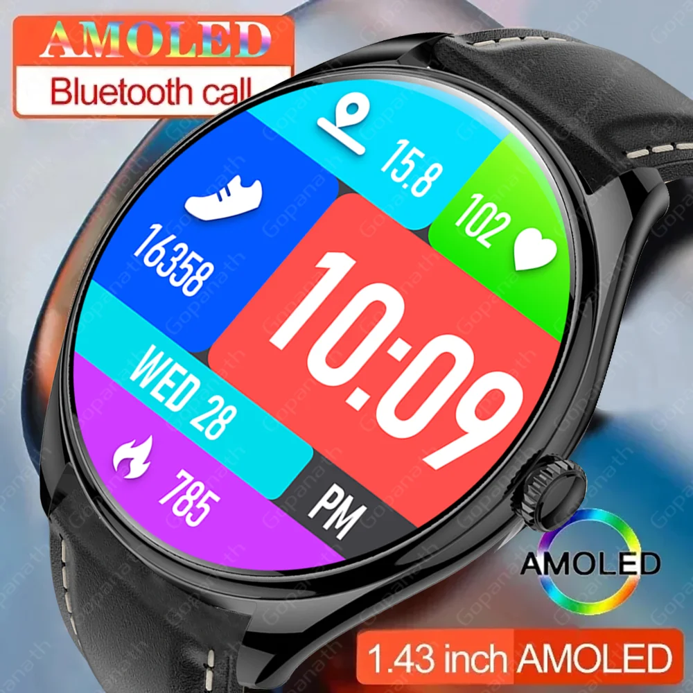 

Fashion Smartwatch Women 466*466 AMOLED 1.43" HD Screen Always Display Time HD Bluetooth Call IP68 Waterproof Sports Smart Watch