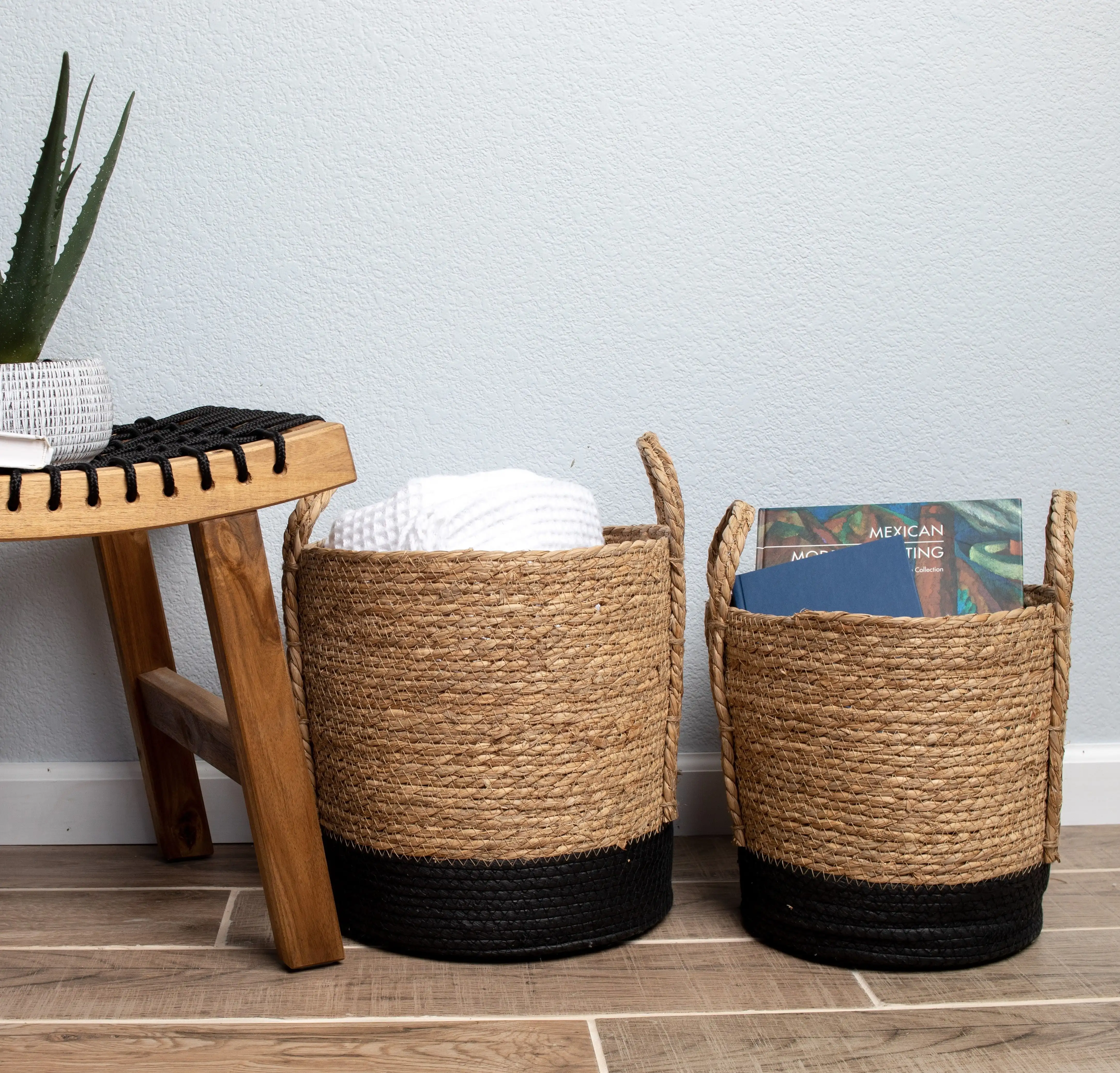 Better Homes & Gardens Round Seagrass Baskets, Natural, Black, Set of 2, Large & Medium
Better Homes & Gardens Round Seagrass Baskets, Natural, Black, Set of 2, Large & Medium