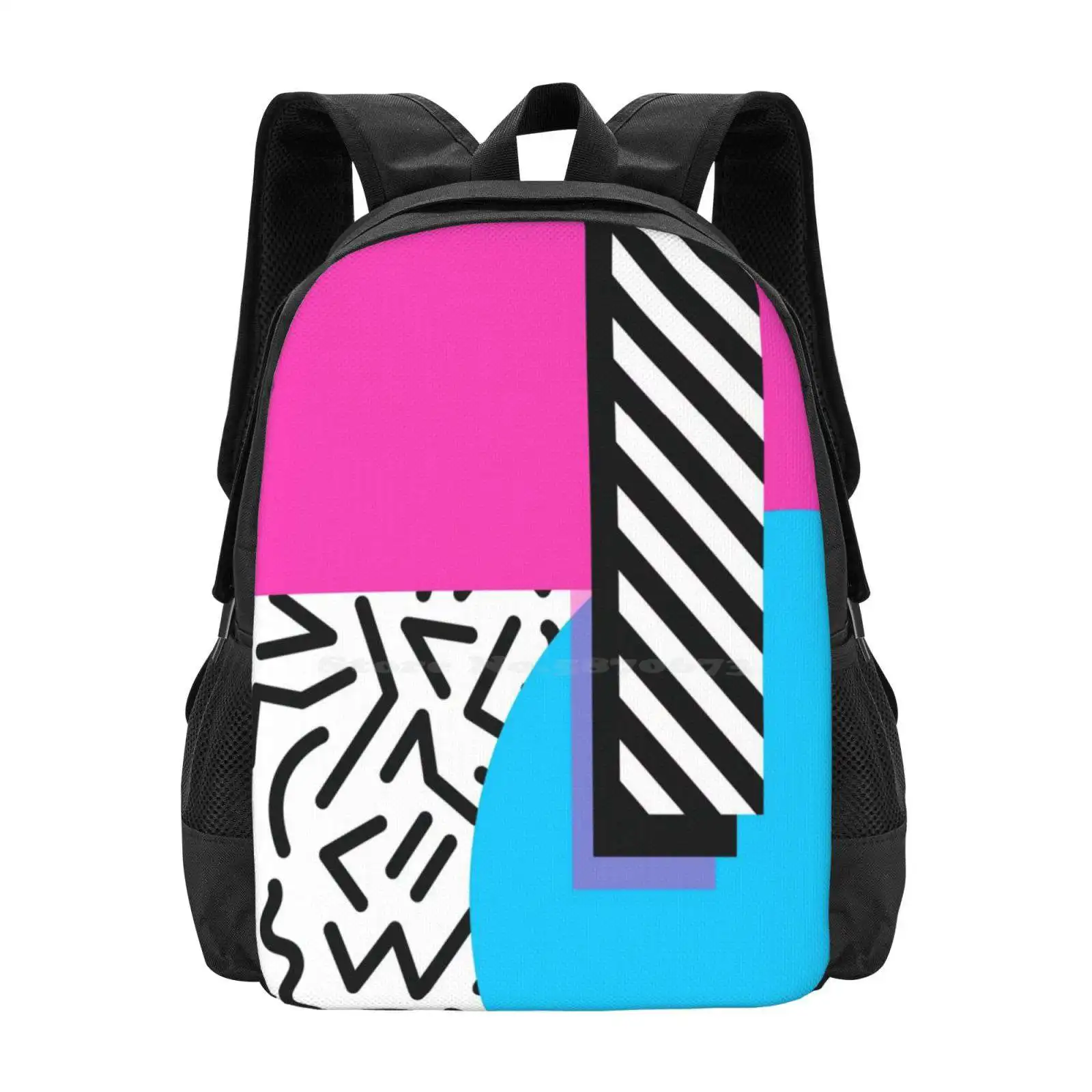 

Colorful Retro Memphis Abstract Hot Sale Backpack Fashion Bags Pattern Memphis Geometric Modern Abstract Hot Pink Retro Weird