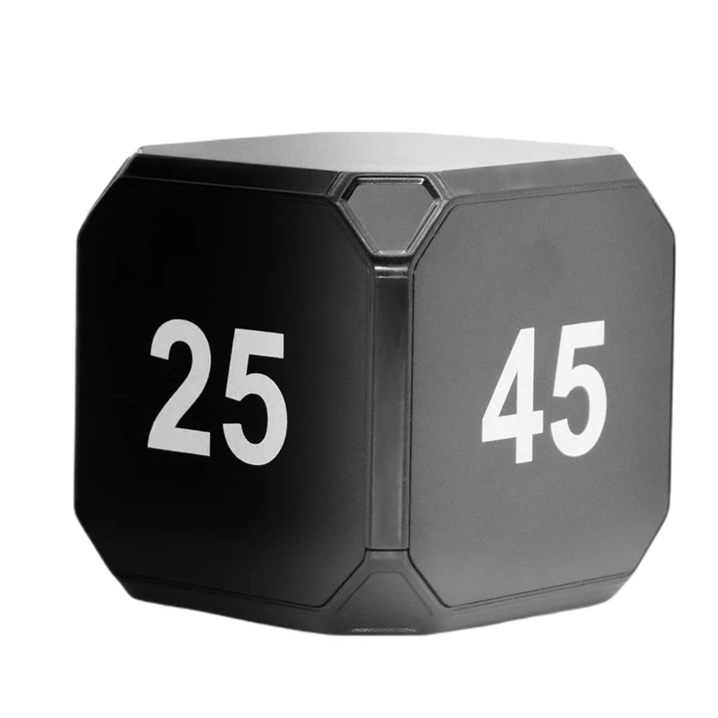 

ABHU 2X Cube-Timer Kitchen Timer Gravity Sensor Flip Meditation Timer For Time Management And Countdown 5-15-25-45 Min(Black)