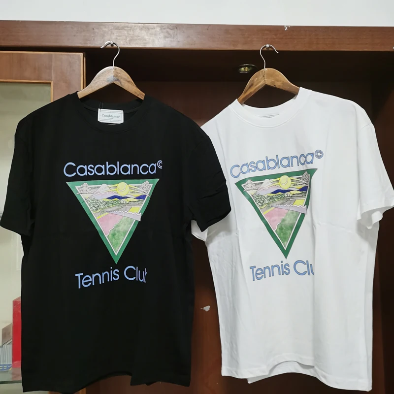 Men Women CASABLANCA T-shirts High Quality Inverted Triangle Tennis Court Print Short Sleeve Cotton Loose T Shirt
Men Women CASABLANCA T-shirts High Quality Inverted Triangle Tennis Court Print Short Sleeve Cotton Loose T Shirt
