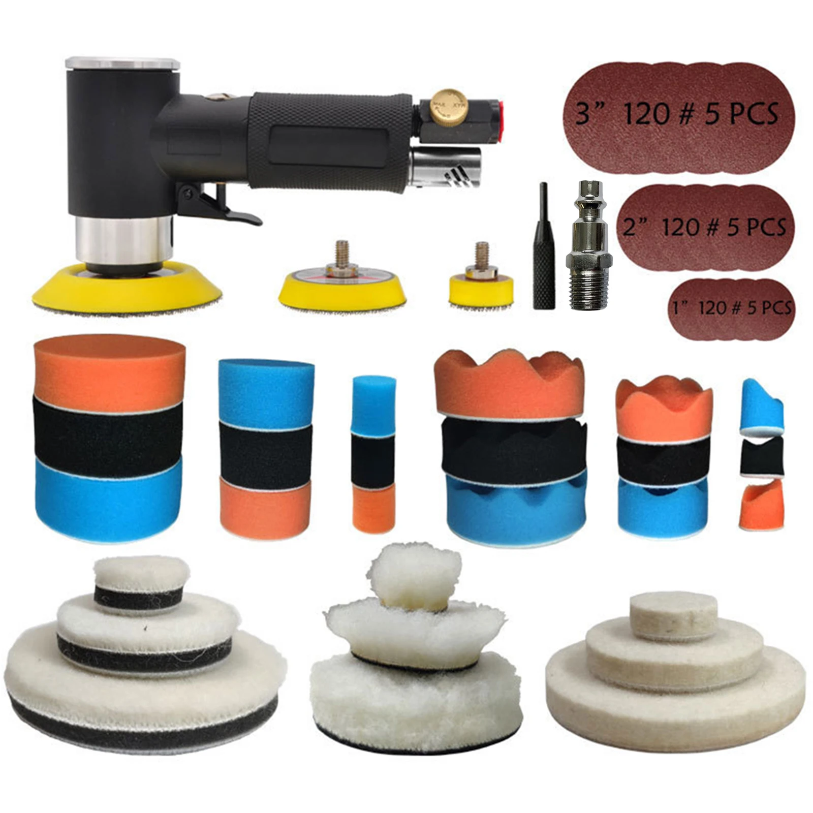 1Set Pneumatic Angle Grinder Set Tools Polishing Discs Sandpaper Foam Pads Machine Grinder For Grinding Metals Stone
1Set Pneumatic Angle Grinder Set Tools Polishing Discs Sandpaper Foam Pads Machine Grinder For Grinding Metals Stone