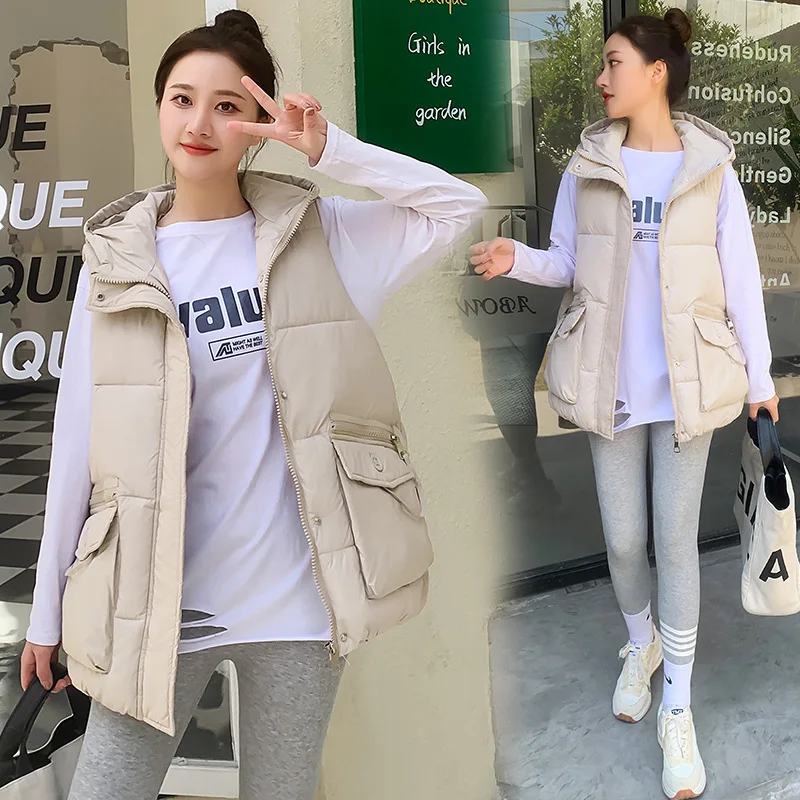 Women's Hooded Puffer Vest, Cotton Padded Vest, Sleeveless Jacket, Female Winter Waistcoat, Loose, Warm, New, 2024
Women's Hooded Puffer Vest, Cotton Padded Vest, Sleeveless Jacket, Female Winter Waistcoat, Loose, Warm, New, 2024