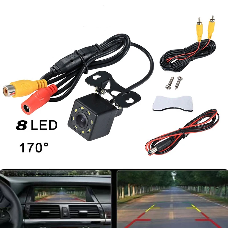 

Refit Car Rear View 8 IR Camera Night Vision Reversing Auto Parking Monitor CCD Waterproof 170 Degree HD Video Backup Camera