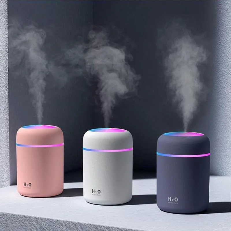 

Portable Mini H2o 300ml Led Light Cup Spray Humidifier Spray Mist Double Wet Aroma Essential Oil Diffuser Car Air Humidifiers