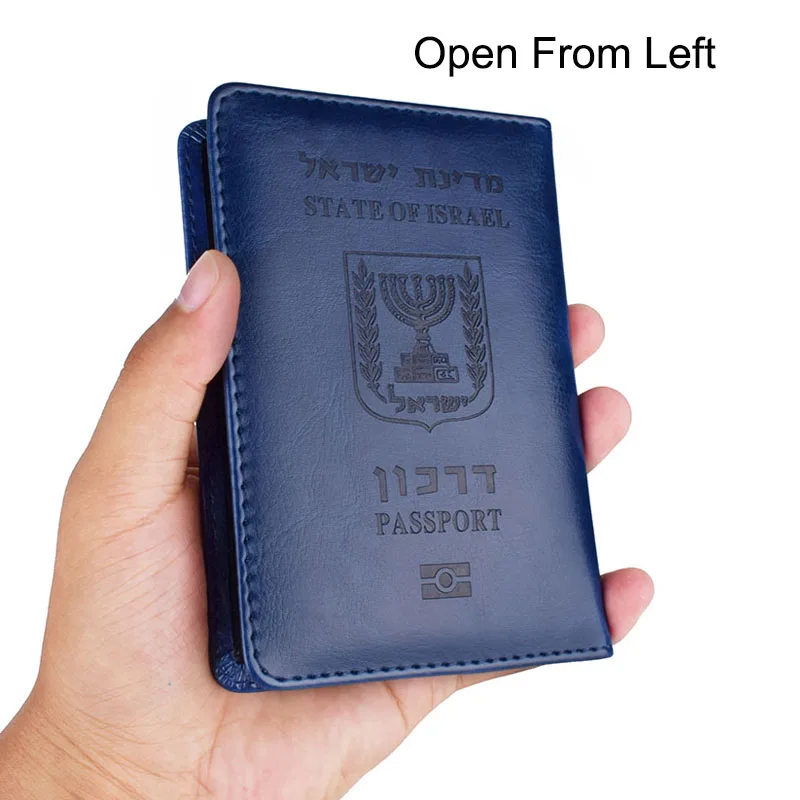 

Israel Passport Cover PU Leather Hebrew Multicolour Travel Document ID Credit Card Holder Case Wallet Men Women
