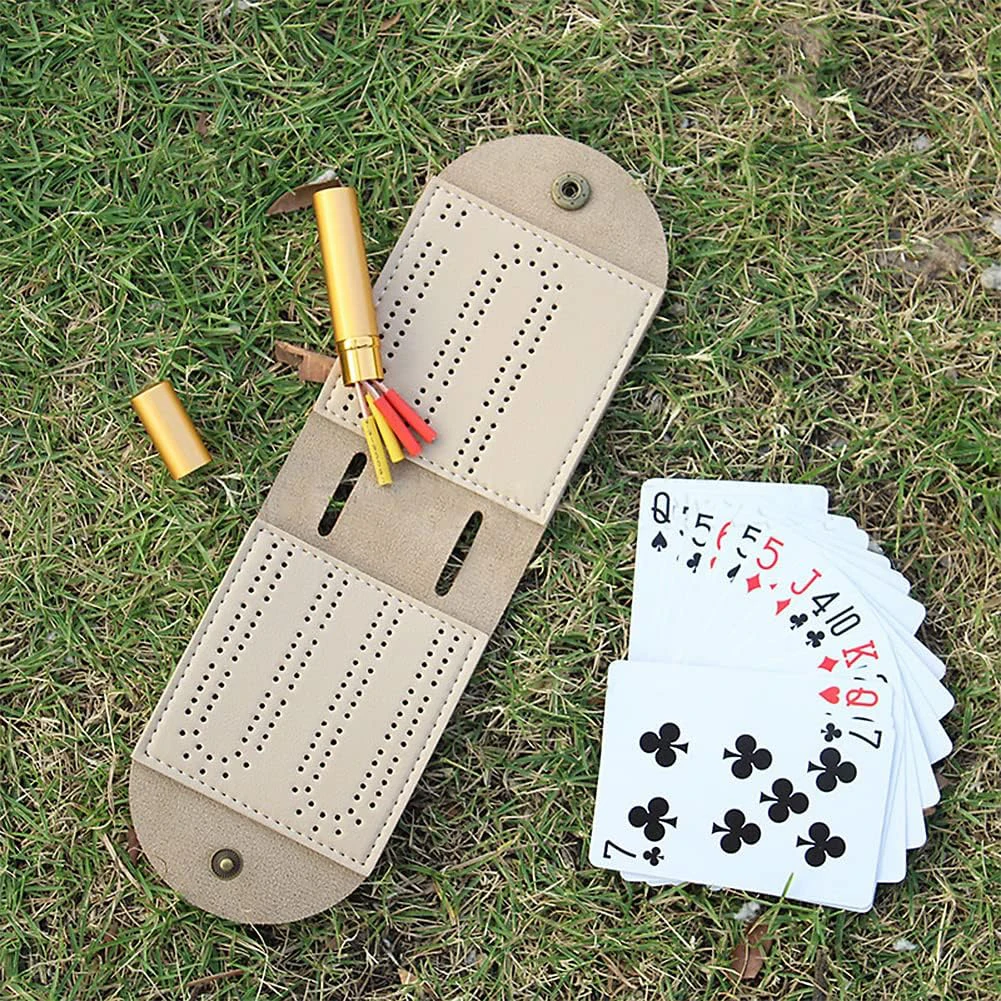 1pc Board Cribbage Board Dozen Games Play Anywhere Premium Leather Sleek Design Camping Party With 2 Track Layout 4 Pegs
1pc Board Cribbage Board Dozen Games Play Anywhere Premium Leather Sleek Design Camping Party With 2 Track Layout 4 Pegs