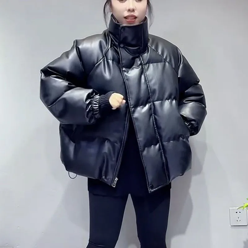 Windproof Warm Down Cotton Jacket Female Wash Free PU Winter Coat For Women Stand Collar Loose Thicken Parkas For Women 2024
Windproof Warm Down Cotton Jacket Female Wash Free PU Winter Coat For Women Stand Collar Loose Thicken Parkas For Women 2024