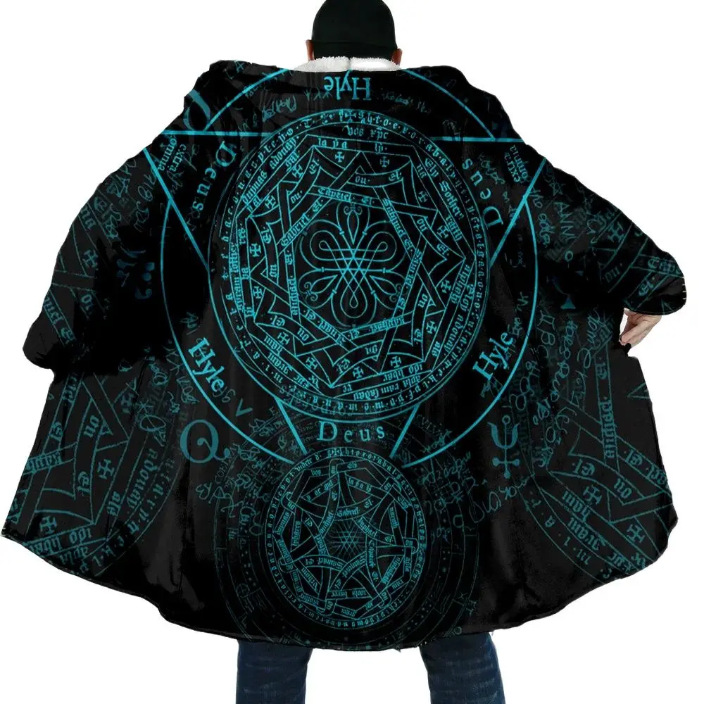 

Odin Pattern Tattoo Symbol Overcoat Coat 3D Print Windproof Fleece Cape Robe Hooded Blanket Thick Warm Cloak Men