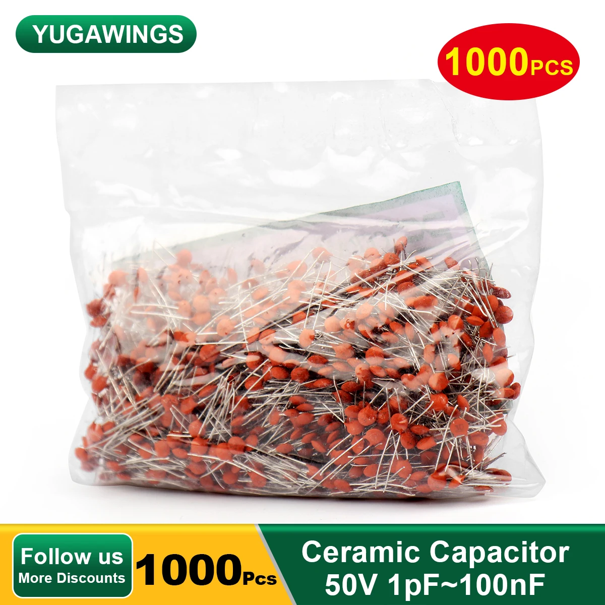 1000Pcs Yugawings Ceramic Capacitor 50V 1pF~100nF (100~104) 2.2pF 4.7pF 5pF 6pF 8pF 9pF 10pF 50pF 100pF 820pF 1nF 6.8nF 10nF
1000Pcs Yugawings Ceramic Capacitor 50V 1pF~100nF (100~104) 2.2pF 4.7pF 5pF 6pF 8pF 9pF 10pF 50pF 100pF 820pF 1nF 6.8nF 10nF