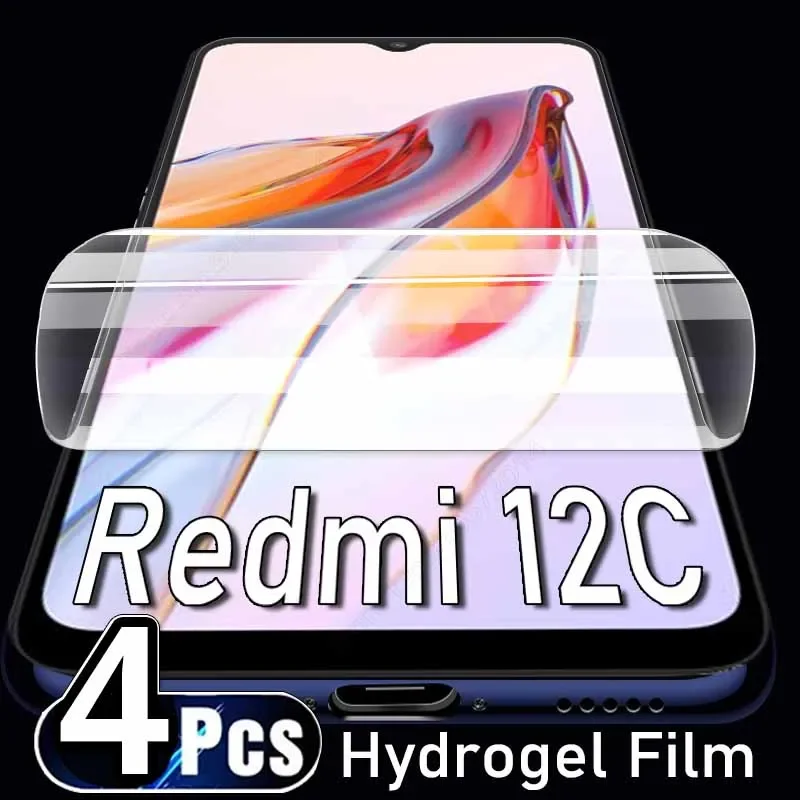 

Гидрогелевая пленка 4 шт. для Xiaomi Redmi 12C 12 9C NFC 9A 10A 10 2022 10C, Защита экрана для Redmi A1 A2 Plus K40 K50 Gaming K60 Pro
