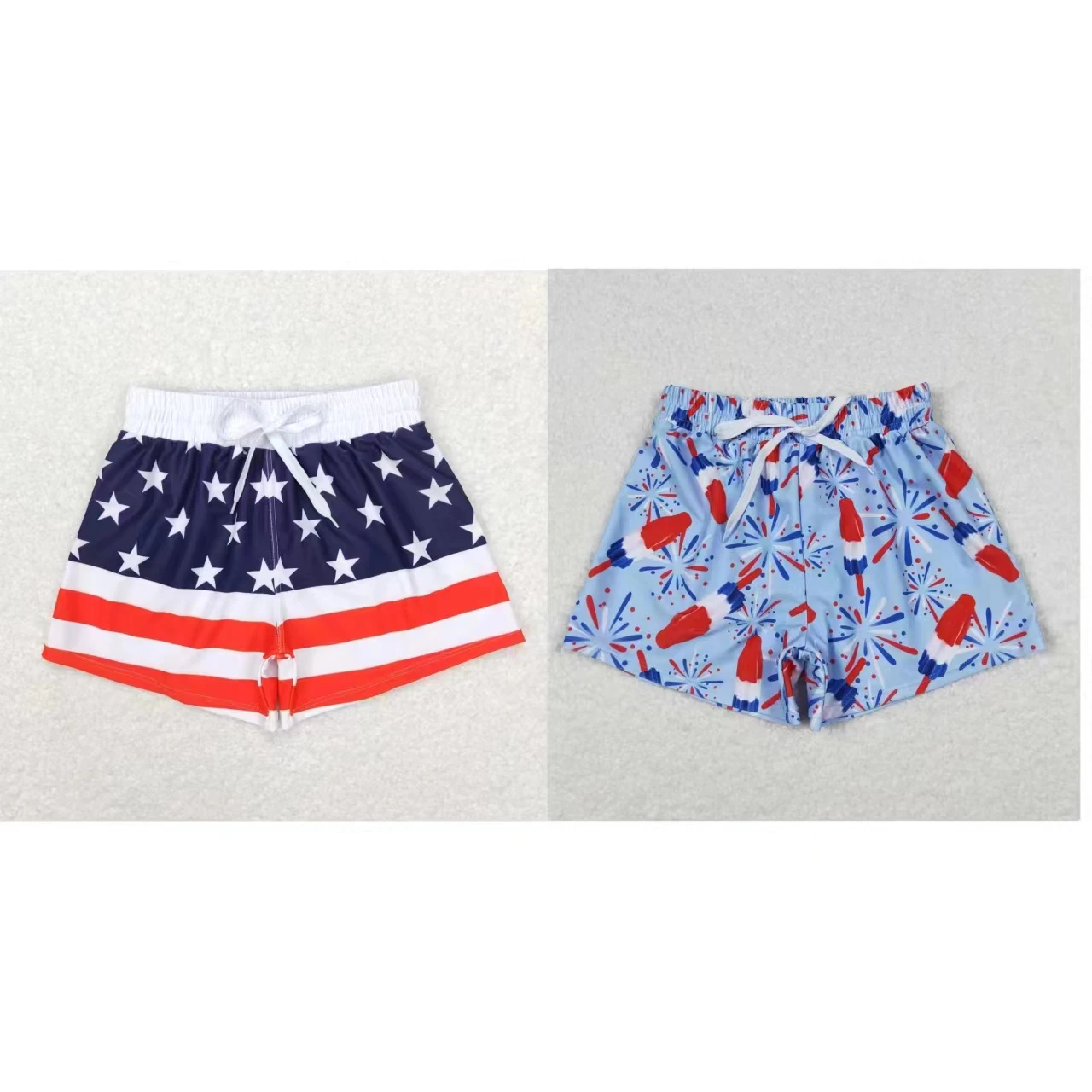 

Wholesale Baby Boy Summer Stars Stripes Clothes Swimsuit Kids Swimwear Infant July 4th Swimming Trunks Shorts