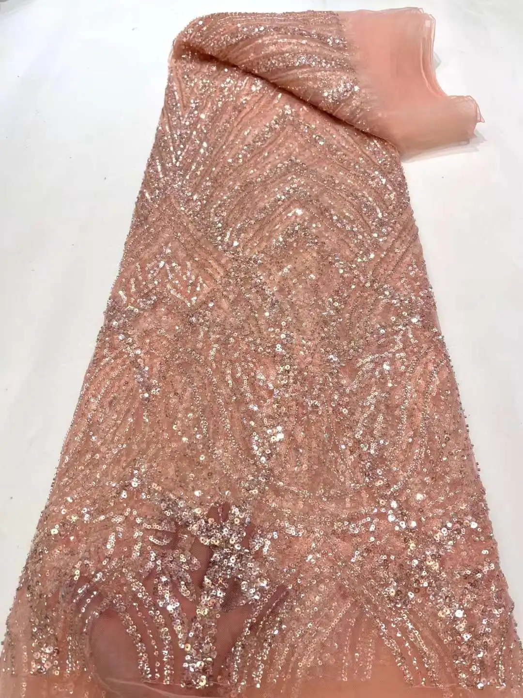 New Arrival Peach Color Lace Fabric With Embroidery African 3D Flowers For Wedding Dress Nigerian Tulle Material for Dres21XC2
New Arrival Peach Color Lace Fabric With Embroidery African 3D Flowers For Wedding Dress Nigerian Tulle Material for Dres21XC2