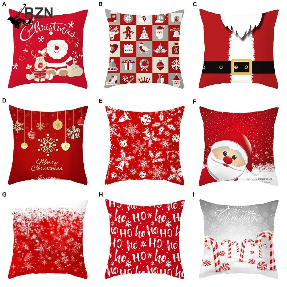 

Christmas Santa Claus Cushion Cover Decorative Pillowcase for Sofa Seat Pillow Case Sofa Cushion Cover 2020 New Year Home Decor
