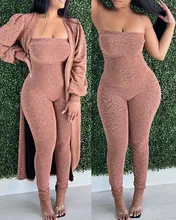 Casual Woman Two Piece Set Skinny Tube Jumpsuit With Lantern Sleeve Cardigan Long Coats Suit 2021 Autumn Winter New
Casual Woman Two Piece Set Skinny Tube Jumpsuit With Lantern Sleeve Cardigan Long Coats Suit 2021 Autumn Winter New