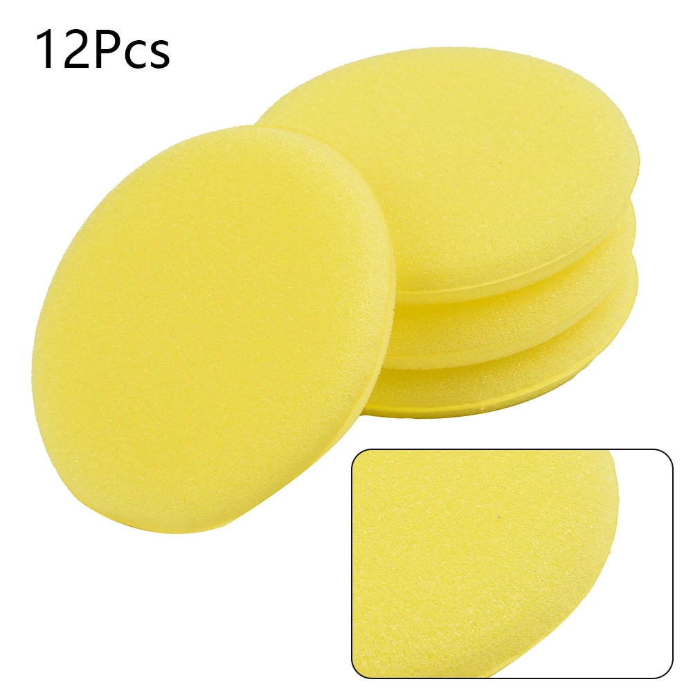 

12PCS/Pack Car Foam Sponge Waxing Pads Applicator Round Car Polishing Waxing Sponge Car Detailing Cleaning Tools