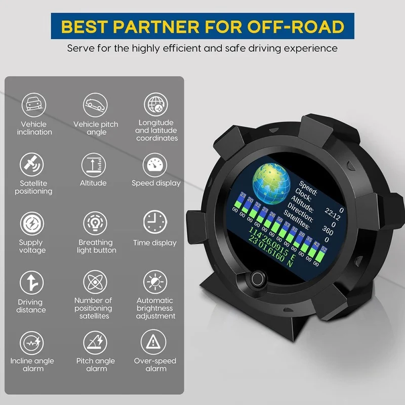 High Precision Car Inclinometer Digital GPS Speedometer Slope Meter Compass Accessories For 4x4 Off-road Vehicle Auto
High Precision Car Inclinometer Digital GPS Speedometer Slope Meter Compass Accessories For 4x4 Off-road Vehicle Auto