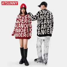 

ATSUNNY Hip Hop Streetwear Harajuku Knit Sweater Pullover Oversize Fashion Cute Campus Style Sweaters Autumn and Winter Clothes