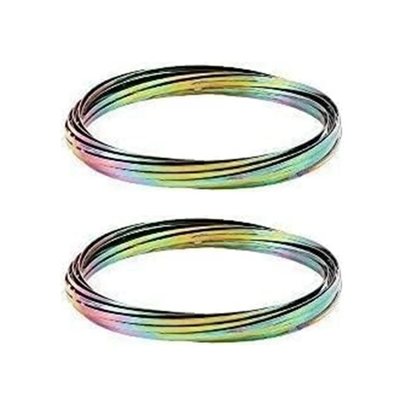 2Pcs Flow Ring Magic Bracelet Toy Metal Fastening Flow Rings Magic Hand Toy(Rainbow) Durable
2Pcs Flow Ring Magic Bracelet Toy Metal Fastening Flow Rings Magic Hand Toy(Rainbow) Durable