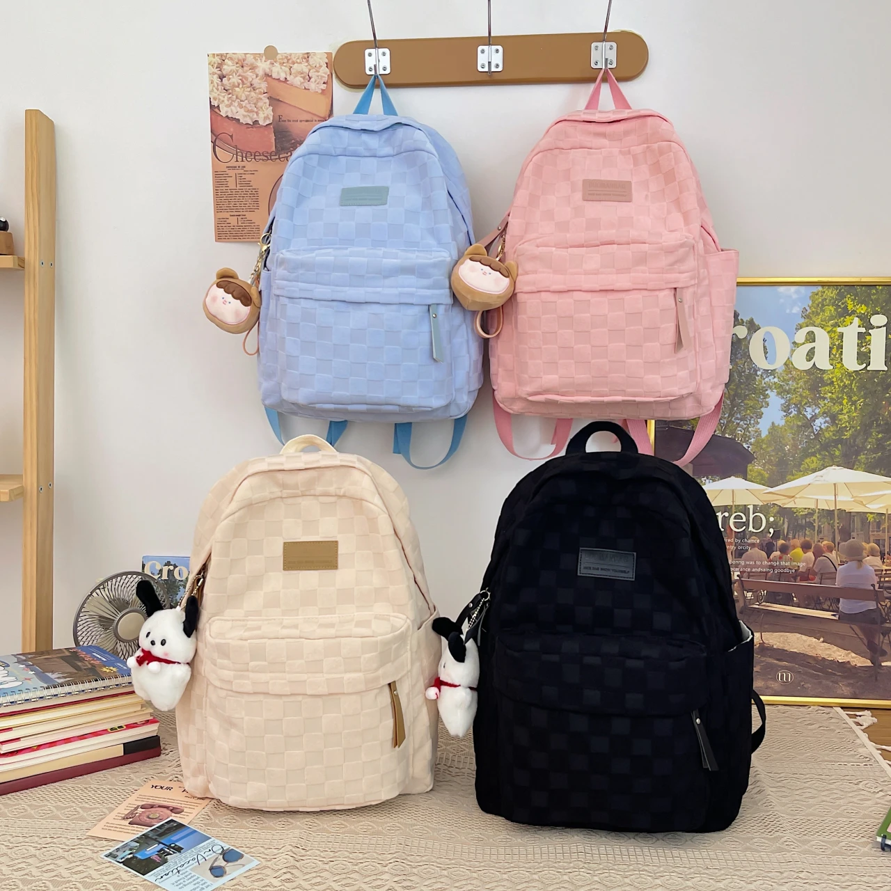 

Нейлоновый вместительный милый женский рюкзак с несколькими карманами, школьный ранец для учеников младшей и старшей школы, женский рюкзак для ноутбука