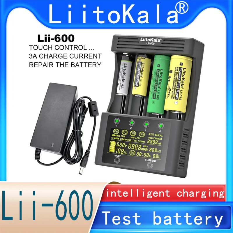 LiitoKala Lii-600 Lii-500S Lii-500 LCD 18650 3.7V 14500 18350 18500 21700 26650 AA AAA NiMH Lithium-ion Battery Charger Original
LiitoKala Lii-600 Lii-500S Lii-500 LCD 18650 3.7V 14500 18350 18500 21700 26650 AA AAA NiMH Lithium-ion Battery Charger Original