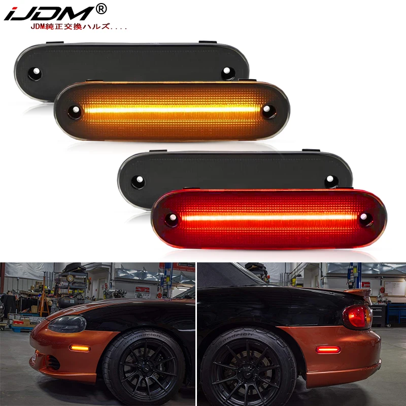 

iJDM Amber/Red Full LED Side Marker Light For 1990-2005 Mazda Miata MX-5 Turn SignalLights/Driving Lights,OEM Sidemarker Lamps