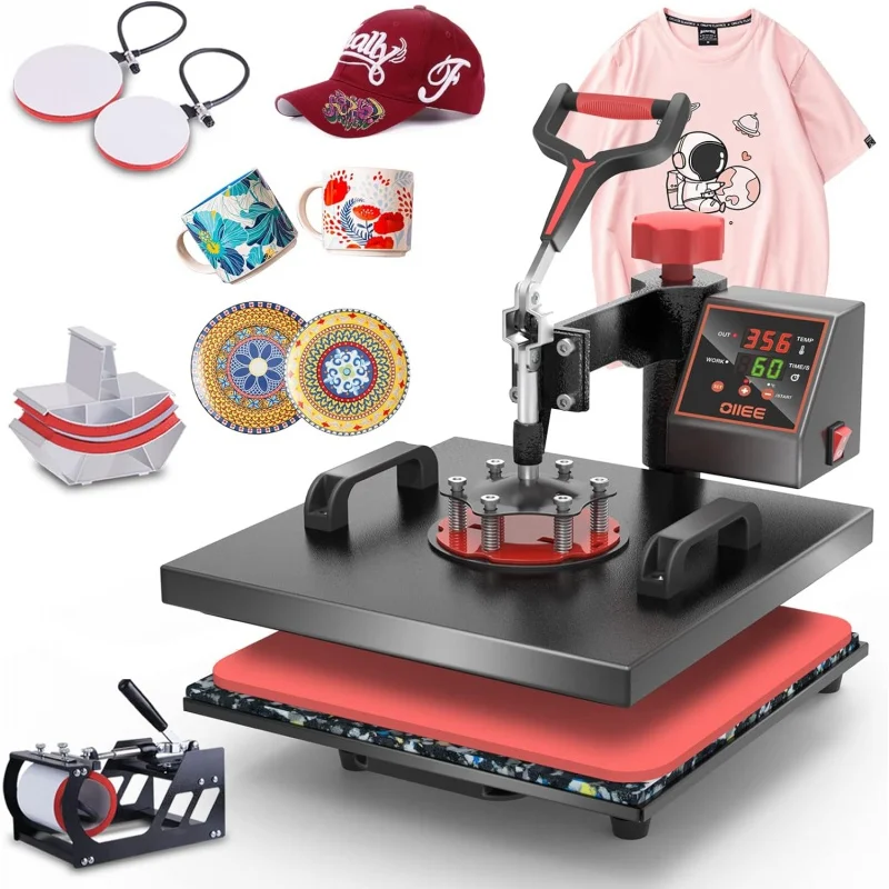 Heat Press Machine 5 in 1 Combo Heat Press 15 x 15 Inch Heat Transfer Machine 360-Degree Swing Away Digital Shirt Printing Multi
Heat Press Machine 5 in 1 Combo Heat Press 15 x 15 Inch Heat Transfer Machine 360-Degree Swing Away Digital Shirt Printing Multi
