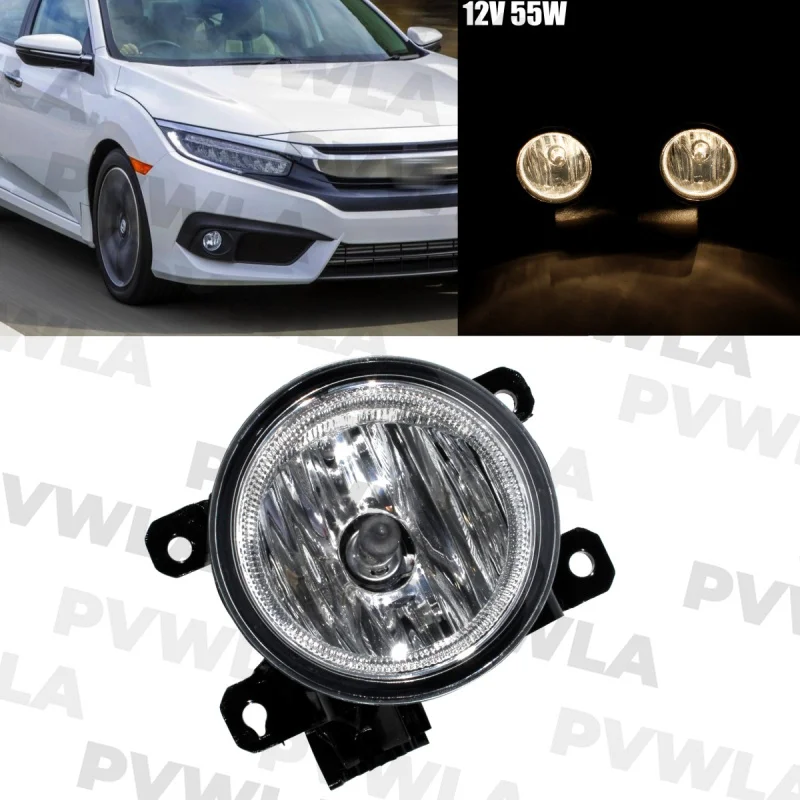 

For Honda Civic 2016 2017 2018 2019 2020 2021 Right Side Front Bumper Fog Light Lamp With Halogen Bulbs