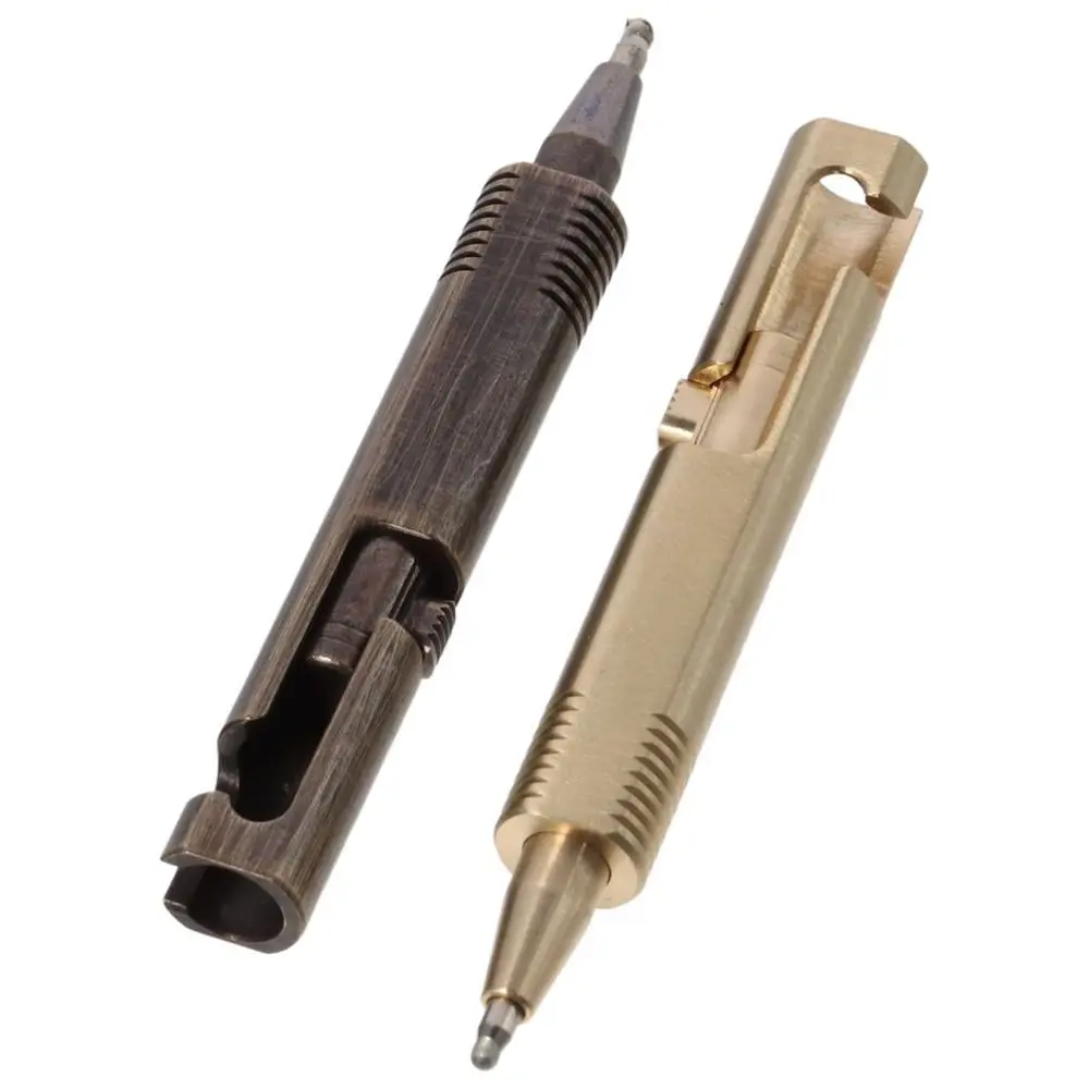 

Retractable Brass Pen Daily Use Mini Refillable Bolt Action Ballpoint Pen Signature Pen