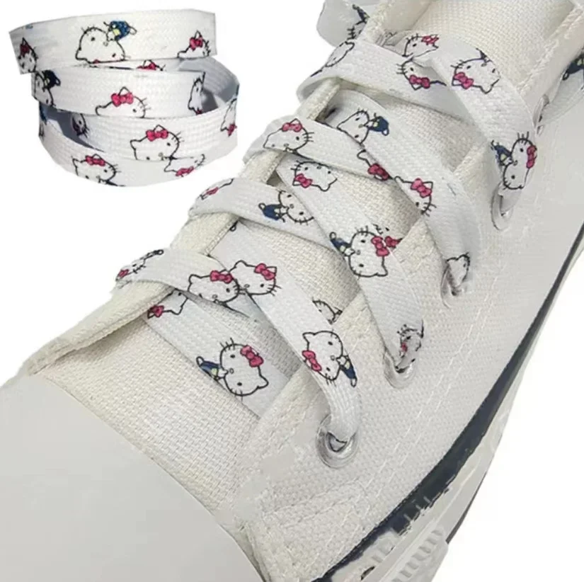 

150CM Sanrio Printed Shoelace Cartoon Hello Kitty Kuromi Cinnamoroll Shoe Decoration Accessories Cute and Versatile Shoelaces