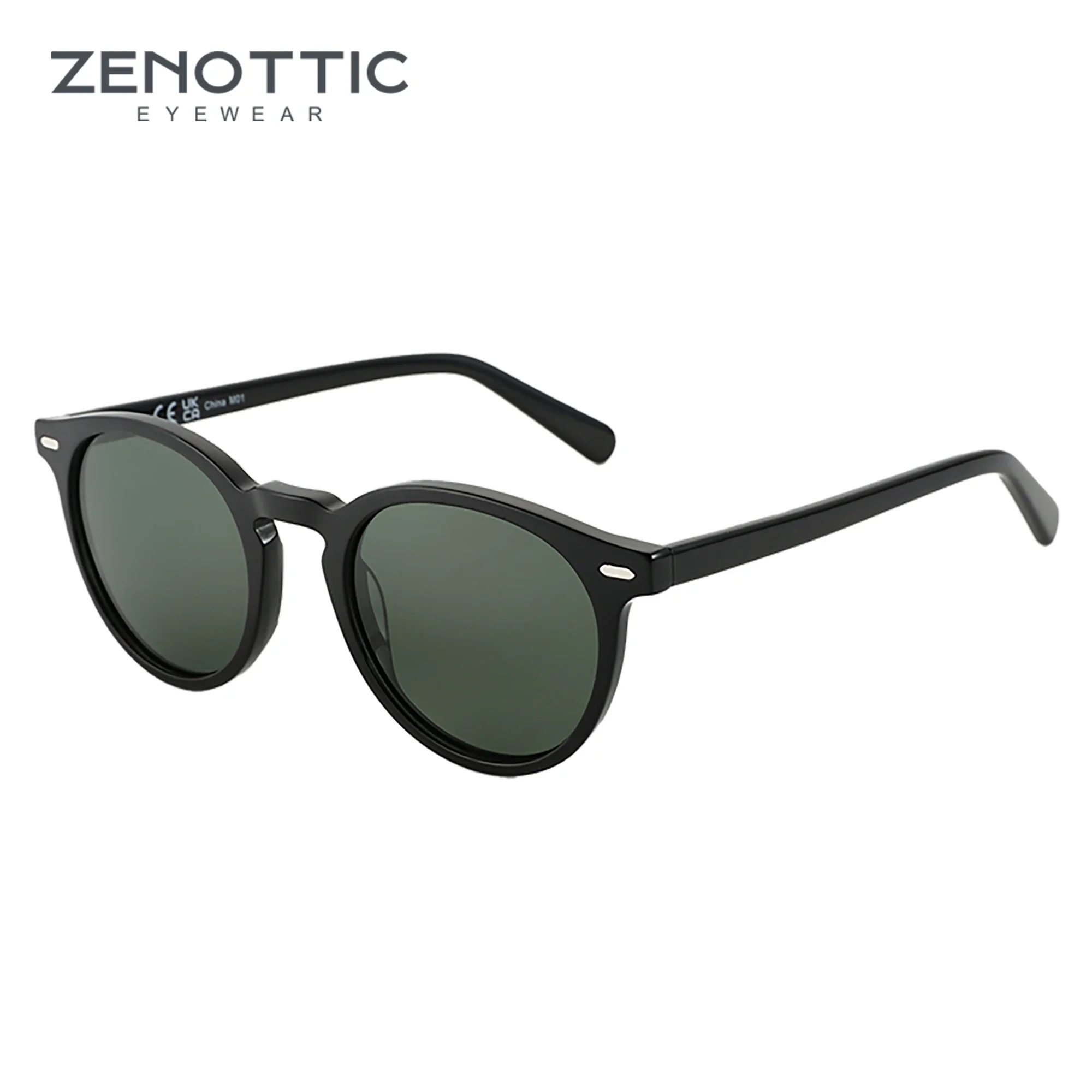 

Женские солнцезащитные очки ZENOTTIC, круглые поляризационные очки с защитой Uv400, ацетатные солнцезащитные очки в стиле ретро ZS6215