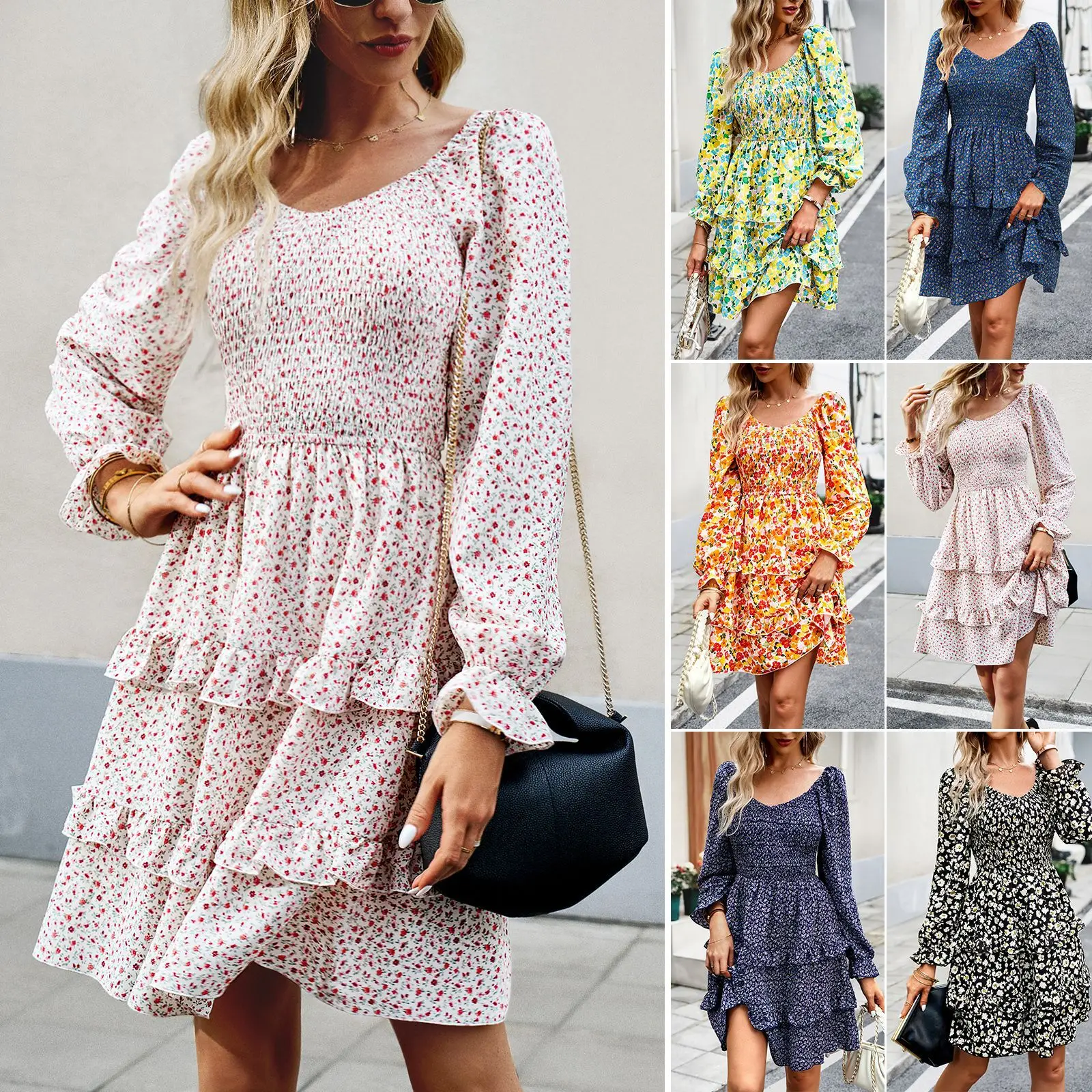 Fashion Floral Pleated A Line Long Dress Women Office Lady Long Sleeve High Waist Female Dress Up Autumn Casual Streetwear
Fashion Floral Pleated A Line Long Dress Women Office Lady Long Sleeve High Waist Female Dress Up Autumn Casual Streetwear