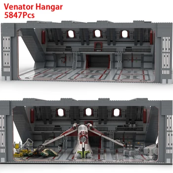MOC 스타 플랜 베네이터 격납고 시대 우주선, UCS 건쉽 LAATs/전투기 빌딩 블록, DIY 도킹 베이 모델 장난감 선물