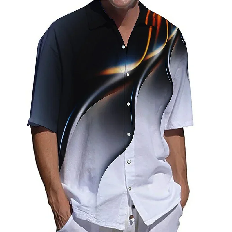 

Мужская дышащая футболка с коротким рукавом, Повседневная футболка с отложным воротником и пуговицами, весна-лето 2023