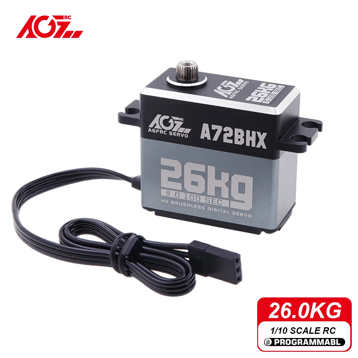 AGFRC A72BHX 26KG High Torque Fast Speed HV Brushless Metal Gear Digital Steering Servo Motor For 1/10 RC Car Crawler Buggy
AGFRC A72BHX 26KG High Torque Fast Speed HV Brushless Metal Gear Digital Steering Servo Motor For 1/10 RC Car Crawler Buggy