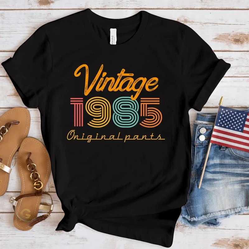 

1985 T-Shirts Fashion Women Girls Summer Tee Shirt Casual Short Sleeve Round Neck Tops T-Shirts (Premium T-shirt)New Hot Vintage