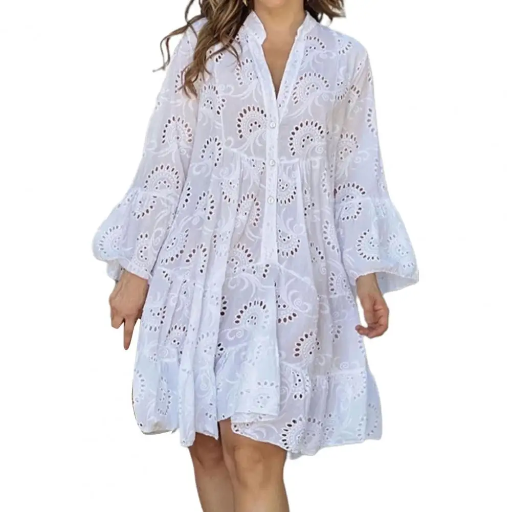 Women's Embroidered Dress Elegant Vintage Lace Dress for Women Breathable Hollow Out Embroidery Mini Dress for Comfortable
Women's Embroidered Dress Elegant Vintage Lace Dress for Women Breathable Hollow Out Embroidery Mini Dress for Comfortable