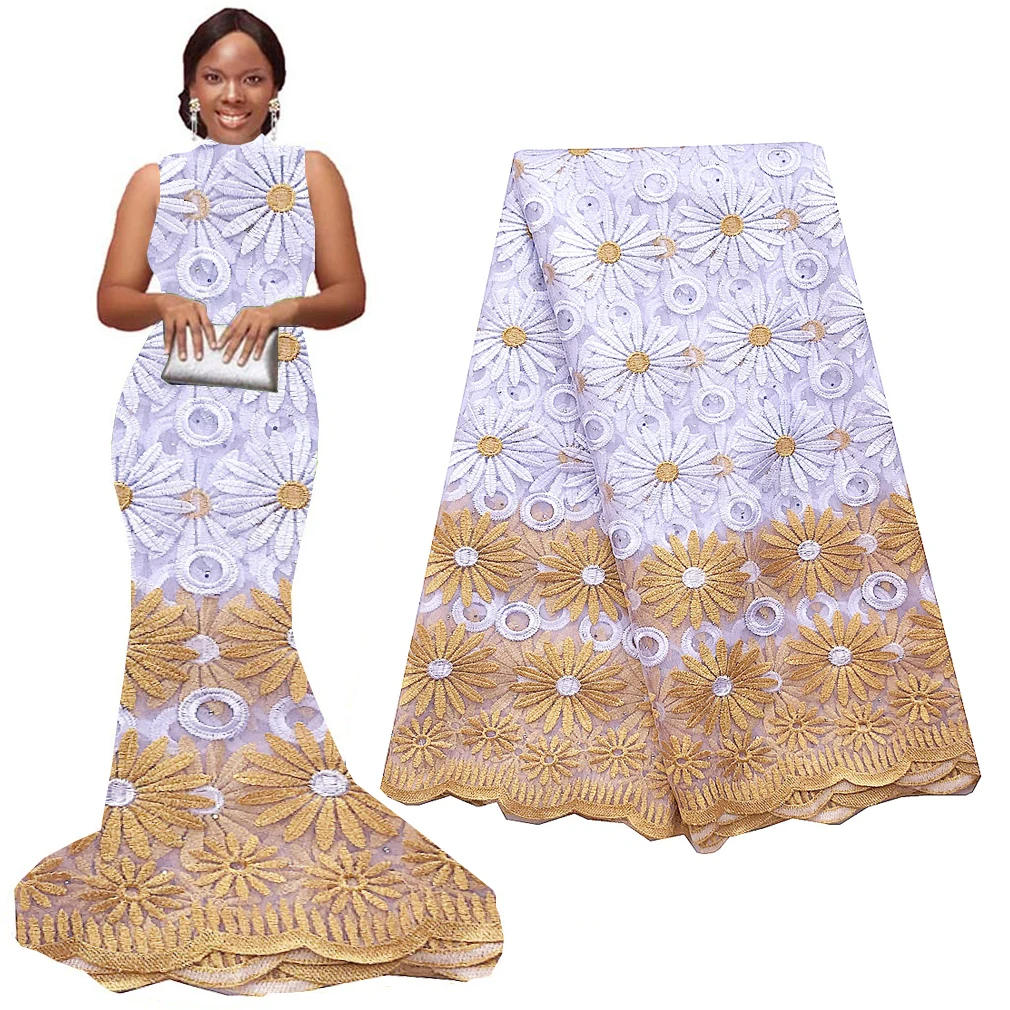 African Lace Fabric 5 Yards 2022 Embroidery Nigerian Lace Fabric High Quality Cord Gold White French Net Lace for Wedding Dress
African Lace Fabric 5 Yards 2022 Embroidery Nigerian Lace Fabric High Quality Cord Gold White French Net Lace for Wedding Dress