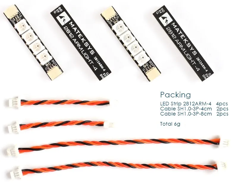 4PCS MATEK 2812 ARM Light 4 Light Beads / 6 Light Beads for FPV Freestyle Drones Night Flying DIY Parts
4PCS MATEK 2812 ARM Light 4 Light Beads / 6 Light Beads for FPV Freestyle Drones Night Flying DIY Parts
